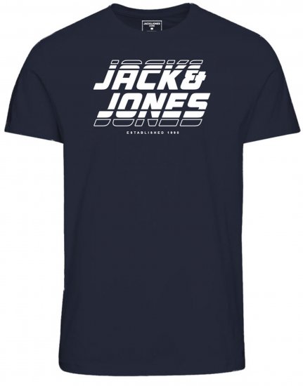 Jack & Jones JCOELLIOT T-Shirt Navy Blazer - Тениски - мъжки тениски големи размери
