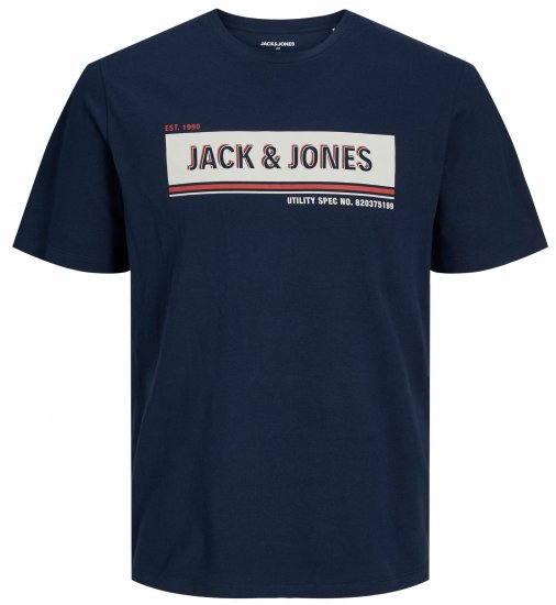 Jack & Jones JCOADAM T-Shirt Navy - Тениски - мъжки тениски големи размери
