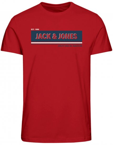 Jack & Jones JCOADAM T-Shirt Pompeian Red - Тениски - мъжки тениски големи размери