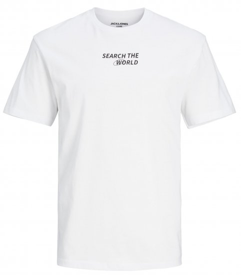 Jack & Jones JCOEDTN T-Shirt White - Тениски - мъжки тениски големи размери