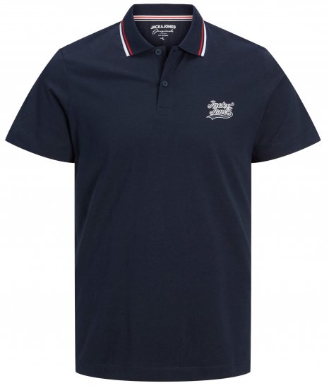 Jack & Jones JORTREVOR Polo Shirt Navy Blazer - Поло тениски - мъжки тениски с яка големи размери