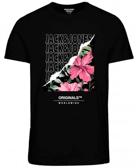 Jack & Jones JORBOOSTER T-Shirt Black - Тениски - мъжки тениски големи размери