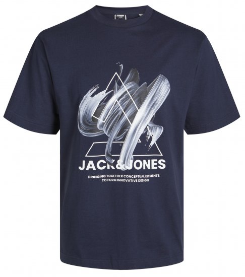 Jack & Jones JCOTINT T-Shirt Navy Blazer - Тениски - мъжки тениски големи размери