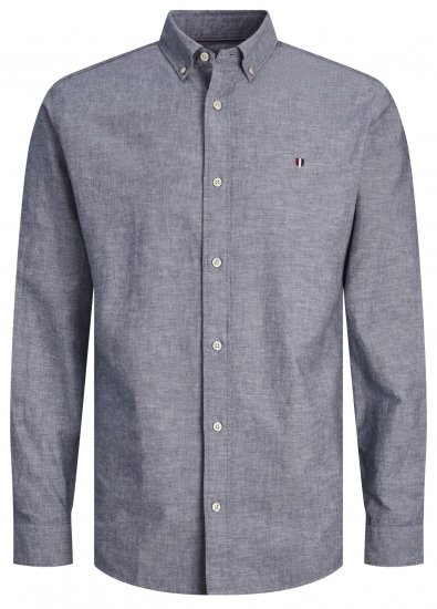 Jack & Jones JPRBLUSUMMER SHIELD LS Shirt Faded Denim - Ризи - мъжки ризи големи размери