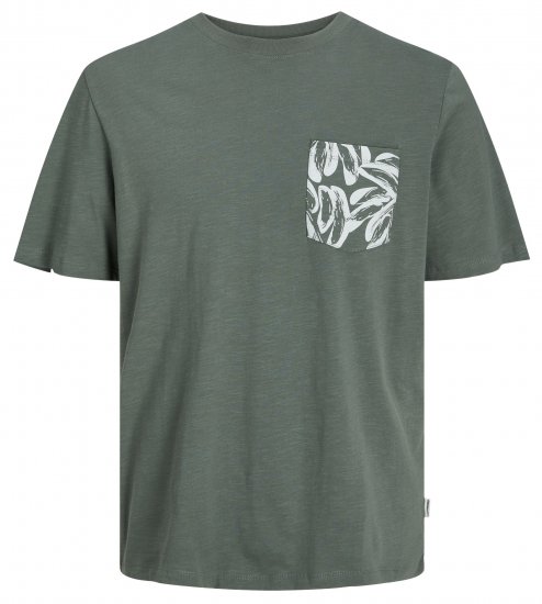 Jack & Jones JORLAFAYETTE POCKET T-Shirt Laurel Wreath - Тениски - мъжки тениски големи размери