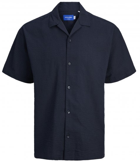 Jack & Jones JOREASTER PALMA SEERSUCKER Shirt Sky Captain - Ризи - мъжки ризи големи размери