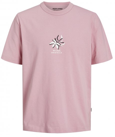 Jack & Jones JOREASTER ACTIVITY T-Shirt Pink Nectar - Тениски - мъжки тениски големи размери