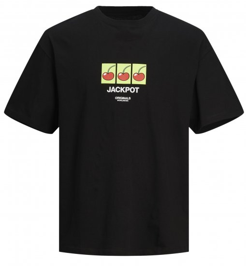 Jack & Jones JORBLOCKPOP T-Shirt Black - Тениски - мъжки тениски големи размери