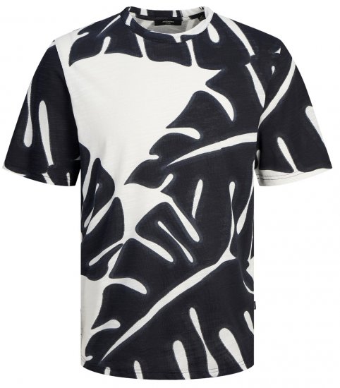 Jack & Jones JPRBLAPALMA AOP T-Shirt Snow White - Тениски - мъжки тениски големи размери