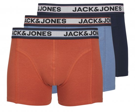 Jack & Jones JACMARCO SOLID Trunks 3-Pack Coronet Blue - Бельо & Бански шорти - Мъжко бельо големи размери