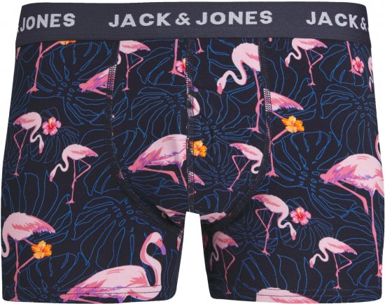 Jack & Jones JACPINK FLAMINGO TRUNKS 5 PACK Navy Blazer - Бельо & Бански шорти - Мъжко бельо големи размери
