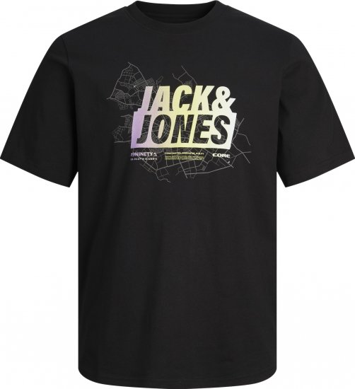 Jack & Jones JCOMAP SUMMER LOGO Black - Тениски - мъжки тениски големи размери