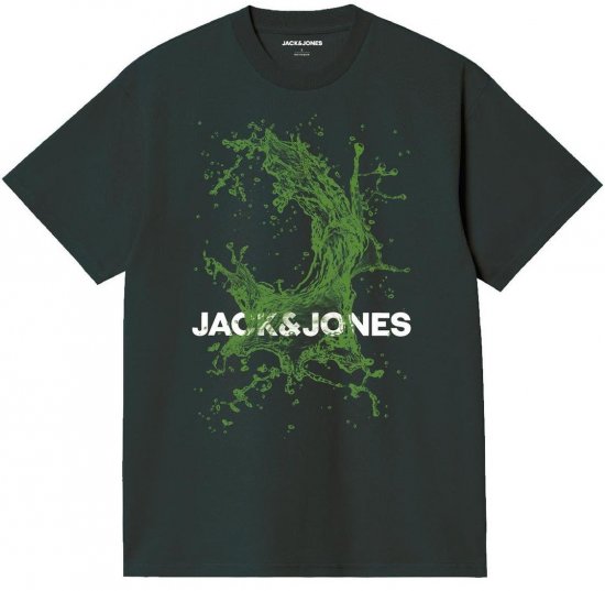Jack & Jones JCOOCEAN SPLASH T-Shirt Black - Тениски - мъжки тениски големи размери