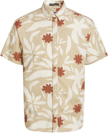 Jack & Jones JORJOSHUA ARUBA Shirt Buttercream - Ризи - мъжки ризи големи размери