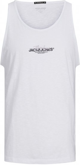 Jack & Jones JORARUBA BRANDING TANK TOP Bright White - Тениски - мъжки тениски големи размери
