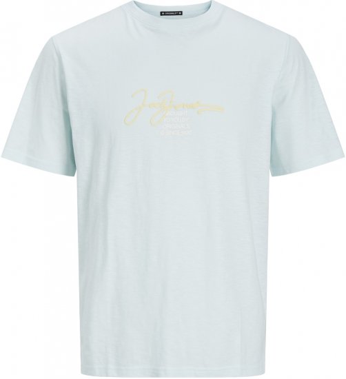 Jack & Jones JORARUBA BRANDING TEE SS CREW NECK Skylight - Тениски - мъжки тениски големи размери