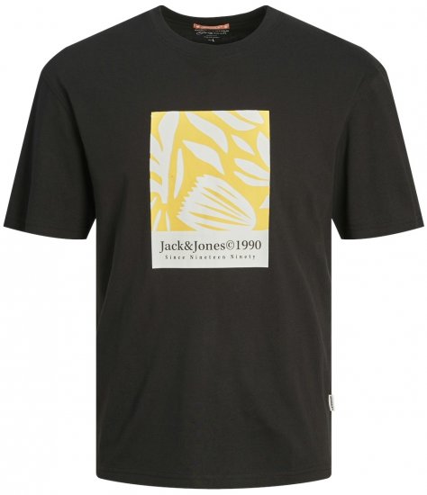 Jack & Jones JORMARBELLA AOP BRANDING T-Shirt Black - Тениски - мъжки тениски големи размери