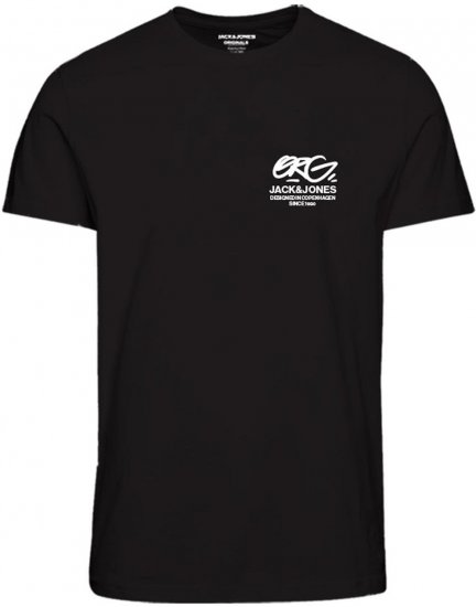 Jack & Jones JORARUBA TEE SS CREW NECK Black - Тениски - мъжки тениски големи размери