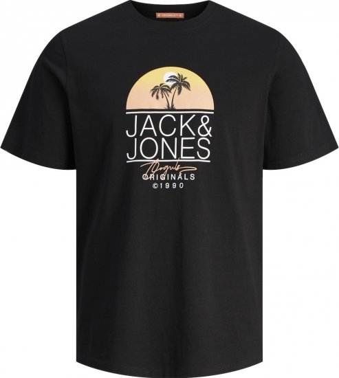Jack & Jones JORCASEY T-Shirt Crew Neck Black - Тениски - мъжки тениски големи размери