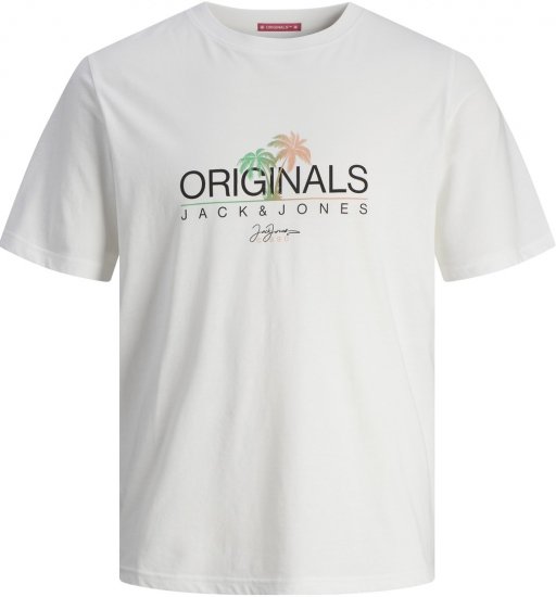Jack & Jones JORCASEY T-Shirt Crew Neck Bright White - Тениски - мъжки тениски големи размери