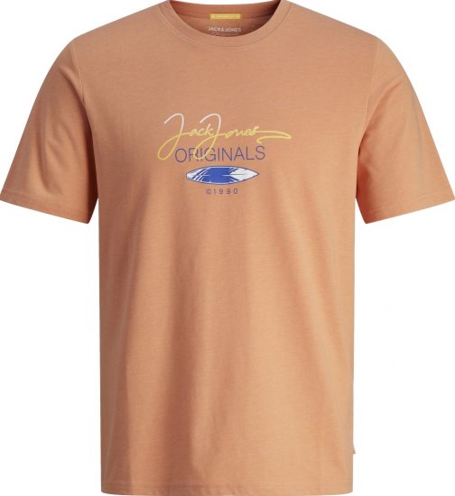 Jack & Jones JORCASEY T-Shirt Crew Neck Canyon Sunset - Тениски - мъжки тениски големи размери