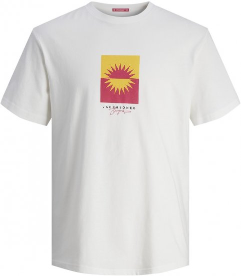 Jack & Jones JORMARBELLA BRANDING TEE SS Bright White - Тениски - мъжки тениски големи размери