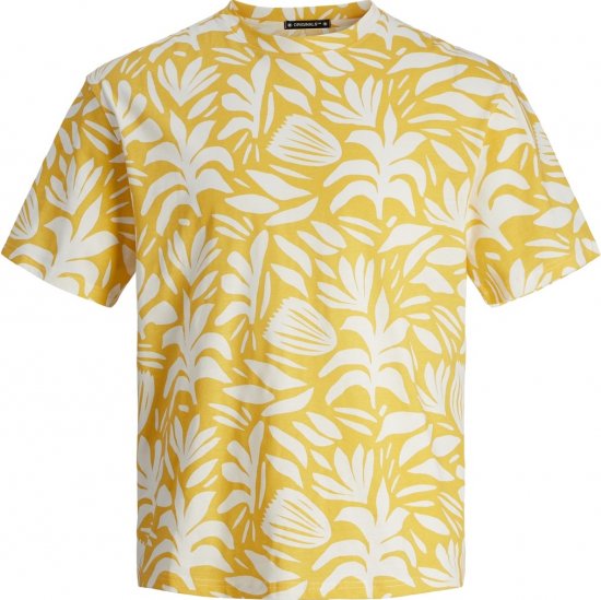 Jack & Jones JORMARBELLA T-Shirt Cloud Dancer/Yellow - Тениски - мъжки тениски големи размери