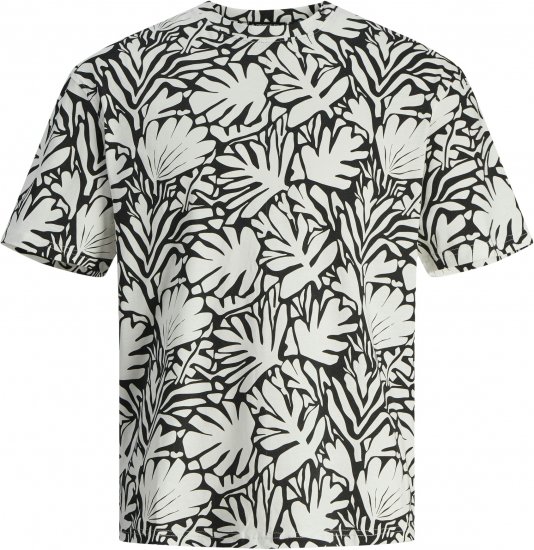 Jack & Jones JORMARBELLA T-Shirt Cloud Dancer/Black - Тениски - мъжки тениски големи размери