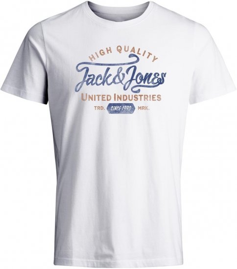  Jack & Jones JPRBLULOUIE SS TEE CREW NECK Cloud Dancer - Тениски - мъжки тениски големи размери