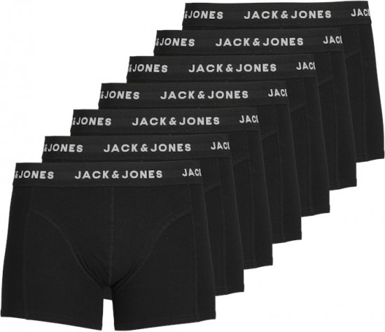 Jack & Jones HUEY Trunks 7-Pack Black - Бельо & Бански шорти - Мъжко бельо големи размери