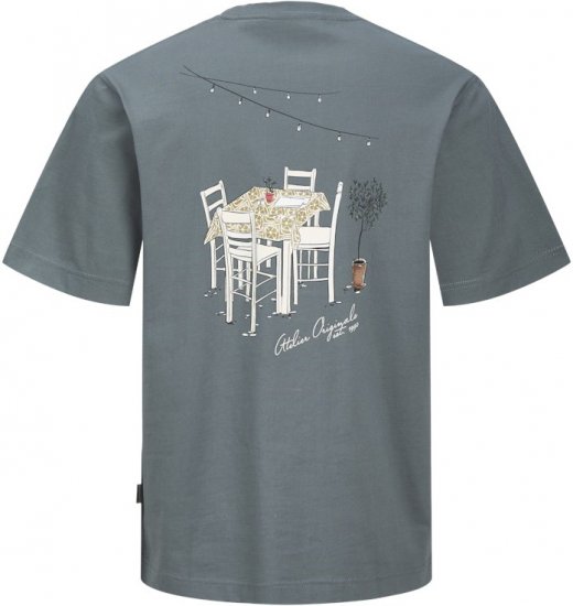 Jack & Jones Lington Back And Front Print Crew Neck T-Shirt Grey - Тениски - мъжки тениски големи размери