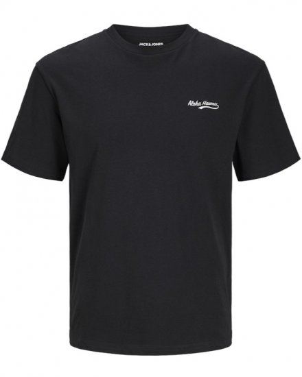 Jack & Jones Zekiel Crew Neck T-Shirt Black - Тениски - мъжки тениски големи размери