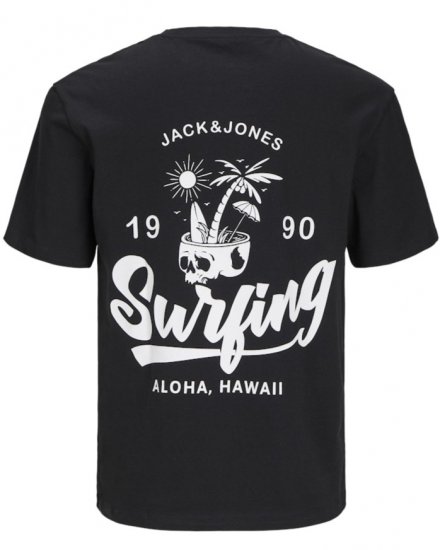 Jack & Jones Zekiel Crew Neck T-Shirt Black - Тениски - мъжки тениски големи размери