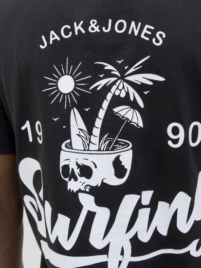 Jack & Jones Zekiel Crew Neck T-Shirt Black - Тениски - мъжки тениски големи размери