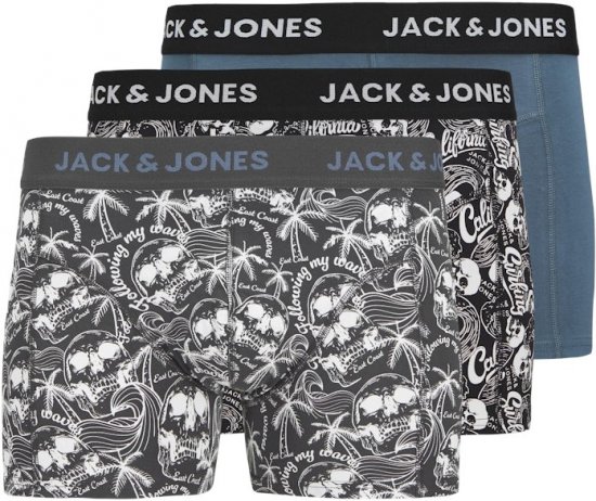Jack & Jones Damon Skull Trunks 3-Pack Black - Бельо & Бански шорти - Мъжко бельо големи размери