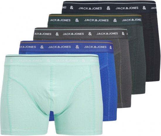 Jack & Jones Ron Soldi Trunks 5-Pack Grey - Бельо & Бански шорти - Мъжко бельо големи размери