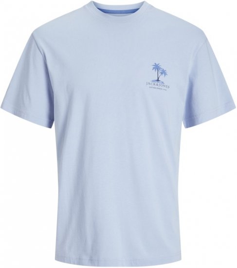 Jack & Jones Summer Vibes Crew Neck T-Shirt Chambray Blue - Тениски - мъжки тениски големи размери