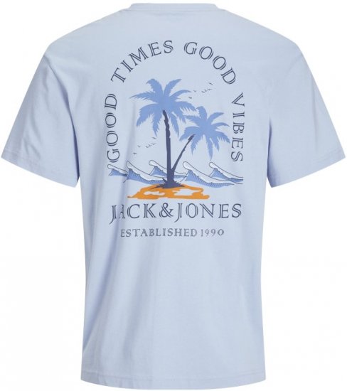 Jack & Jones Summer Vibes Crew Neck T-Shirt Chambray Blue - Тениски - мъжки тениски големи размери