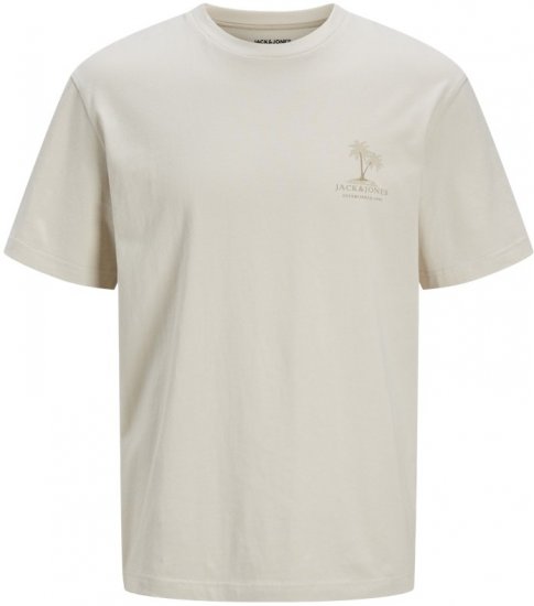  Jack & Jones Summer Vibes Crew Neck T-Shirt Moonbeam - Тениски - мъжки тениски големи размери
