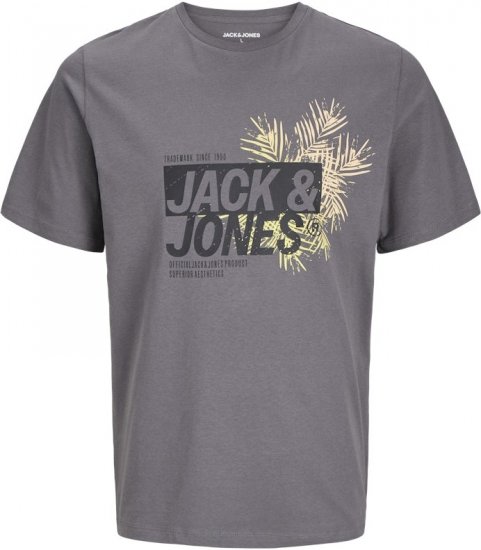 Jack & Jones Jaxon Crew Neck T-Shirt Castlerock - Тениски - мъжки тениски големи размери