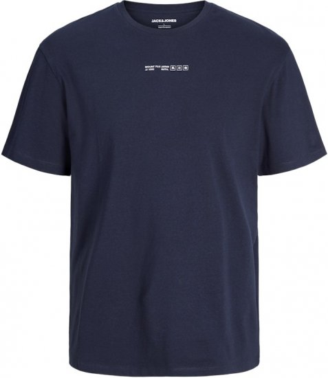 Jack & Jones Ayce Crew Neck T-Shirt Blue - Тениски - мъжки тениски големи размери
