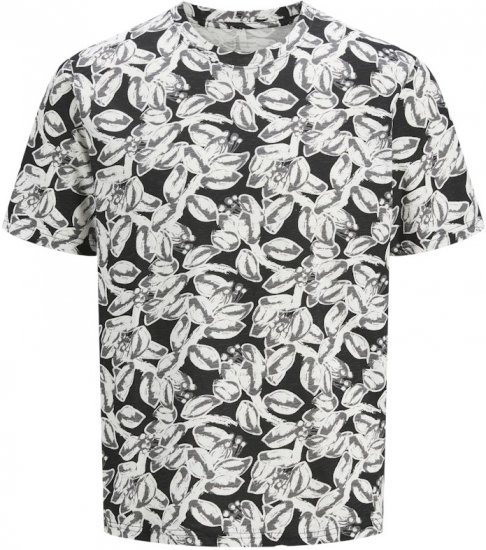 Jack & Jones Split AOP Crew Neck T-Shirt Black - Тениски - мъжки тениски големи размери