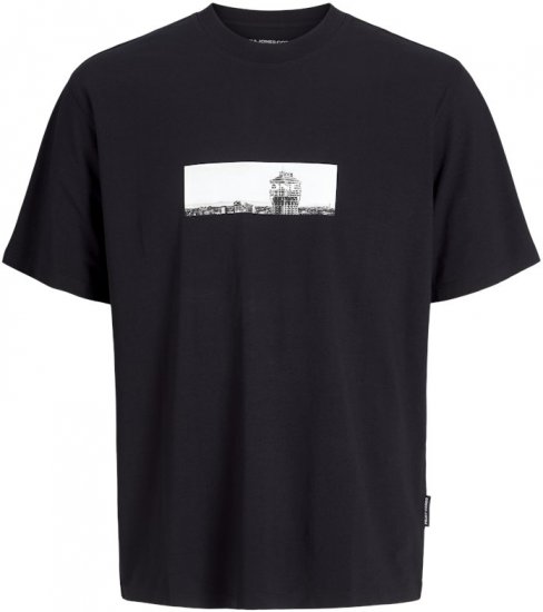 Jack & Jones Pacer Photo Branding Crew Neck T-Shirt Black - Тениски - мъжки тениски големи размери