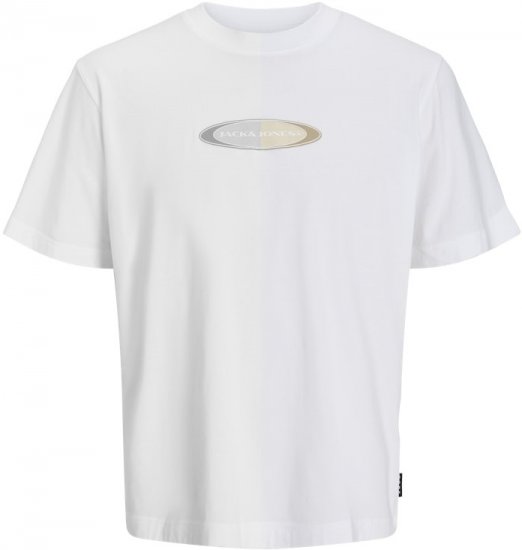 Jack & Jones Pacer Branding Print T-Shirt Bright White - Тениски - мъжки тениски големи размери