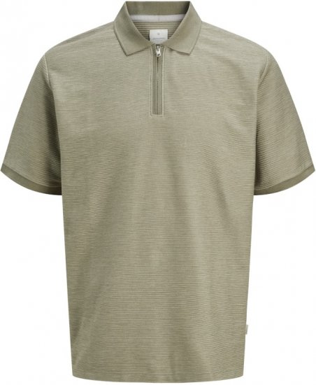 Jack & Jones Ronnie Polo with Zipper Grey - Поло тениски - мъжки тениски с яка големи размери