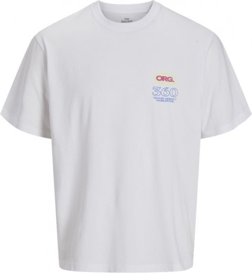 Jack & Jones Compact Crew Neck T-Shirt White - Тениски - мъжки тениски големи размери
