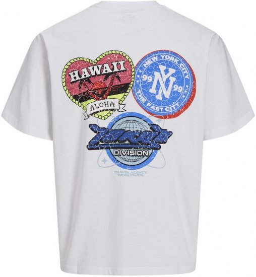 Jack & Jones Compact Crew Neck T-Shirt White - Тениски - мъжки тениски големи размери