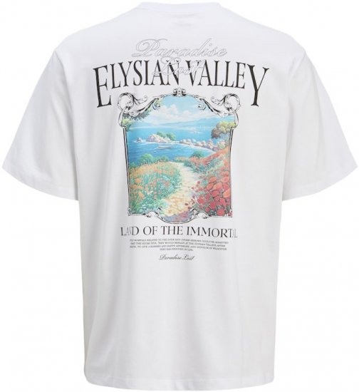 Jack & Jones Parallel Crew Neck T-Shirt Bright White - Тениски - мъжки тениски големи размери