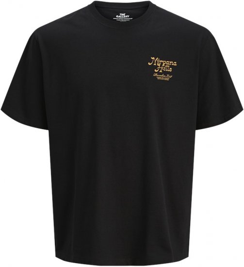 Jack & Jones Parallel Crew Neck T-Shirt Black - Тениски - мъжки тениски големи размери