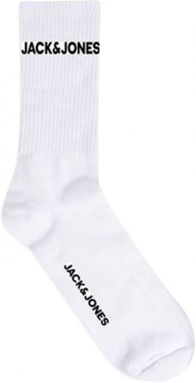 Jack & Jones BASIC LOGO Tennis Socks 5-Pack White - Бельо & Бански шорти - Мъжко бельо големи размери